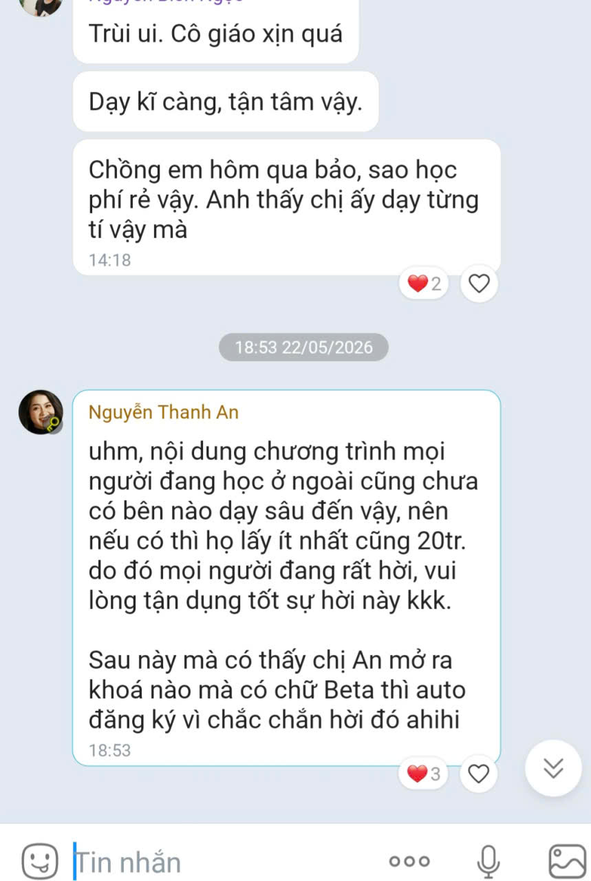 Feedback khoá Beta