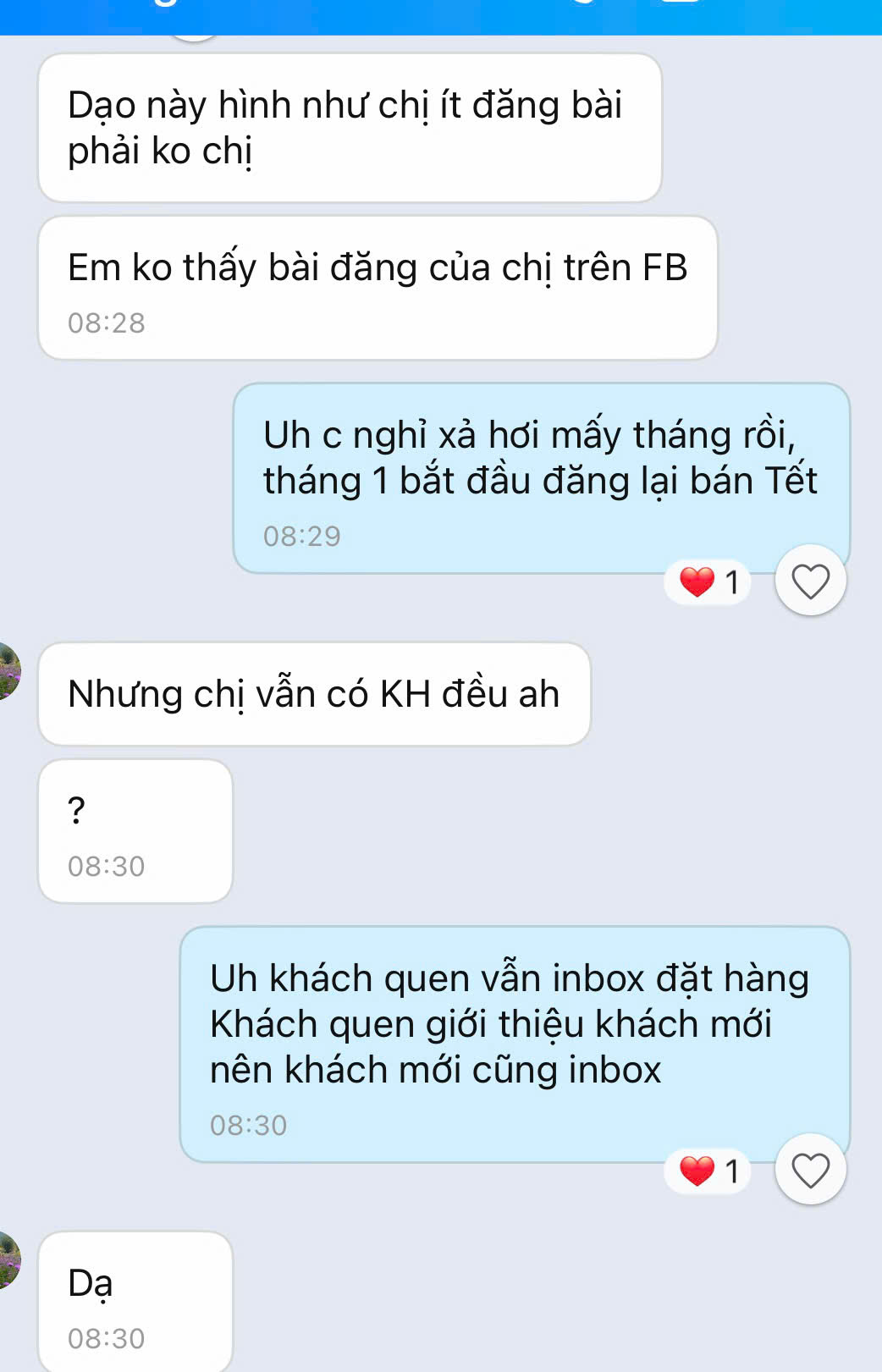 Feedback có khách đều